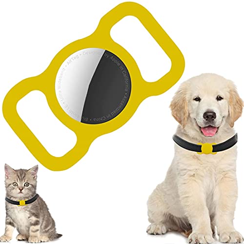 PKQTOP Schutzhülle Kompatibel mit Apple Airtag Pet Halsband,Silikon Schutz Hülle für Airtags,Anti-Lost Locator Schutzhülle Kompatibel mit Airtag für Hundehalsband,Schultasche von PKQTOP