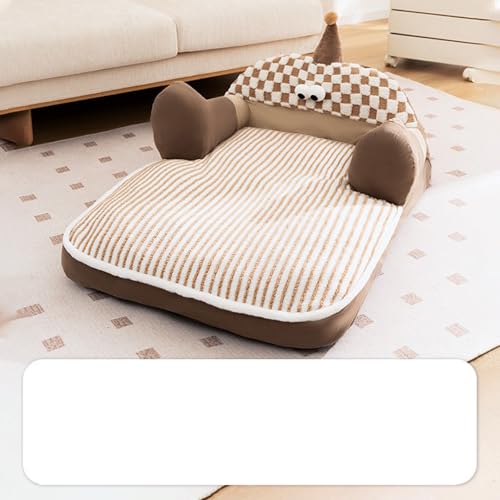 Katzenbett Hundebett – weiches Lammfleisch Haustier Sofa für Indoor Katzen, kleine Hunde, verfügbar in S-2XL Größen, gemütlich, atmungsaktiv (braun (abnehmbar, waschbar), 2XL(100.75,40cm)) von PKRANZYHKAL