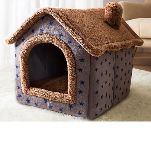 Katzenhaus für drinnen und draußen, gemütliches geschlossenes Haustiernest mit Decke, Katzenhaus und Hundebett mit Dach, (Unser Café, S: 40 x 32 x 32 cm(Pet Weight<3.5KG)) von PKRANZYHKAL