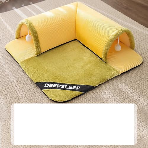 PKRANZYHKAL Katzenbett - Gemütliches Katzennest Bett & Schlafsack für Hauskatzen, Kätzchenbett mit Tunneldesign, Spiel- und Schlafbereich mit Mehreren Eingängen, (Zinngrün, S (1.1-5.5lb)) von PKRANZYHKAL