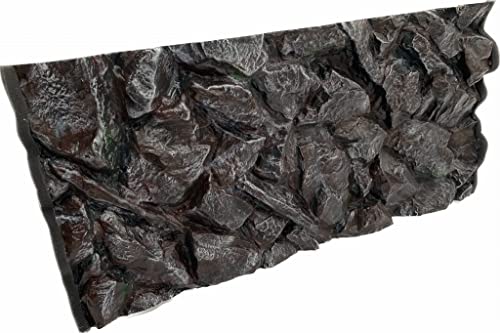 PLASTIKO - Aquarium Hintergrund 3D I Rückwänd 40x25 cm I Leicht zu Montieren und Reinigen I Keine Verklebung Erforderlich I Sicher für Tiere I Braun mit einem Muster aus Hohen Steinen von PLASTIKO