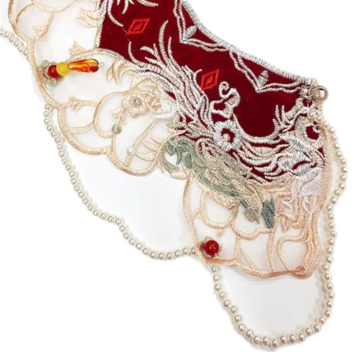 Falsches Halsband mit Yunjian-Stickerei, Spitze, Nieten, Brauthalsband, traditionelles chinesisches Yunjian-besticktes Halsband für Hunde von PLCPDM
