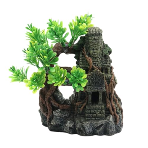 PLCPDM Zarte Aquarien Landschaft Ancient House Terrarium Landschaft Garnelenhaus Statue Aquarien Lebensraum Dekore von PLCPDM