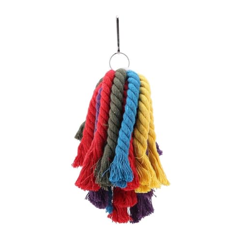 Papageienkäfig-Zubehör, buntes Seil zum Aufhängen, Vogel-Kletterspielzeug zum Kauen und Stressabbau, lustiges Baumwollseilkäfig-Spielzeug Papageienkäfig-Zubehör, buntes Seil zum Aufhängen, Vogel-Kletterspielzeug zum Kauen und Stressabbau, lustiges Baumwollseilkäfig-Spielzeug von PLCPDM