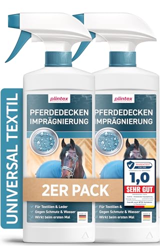 PLINTEX® 2X 580ml Pferde-Decken Imprägnierspray für Outdoordecke, Regendecke & Zubehör von PLINTEX