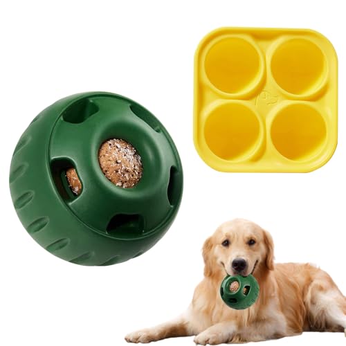 PLLYPE Schleckball Hund, Pupsicle Hunde Kauspielzeug mit 1 Tablett, Hundefutterspender Befüllbares Treat Holder Wiederverwendbares, Spielzeug für Hunde Leicht zu Reinigen, Ihren Welpen Abzulenken von PLLYPE