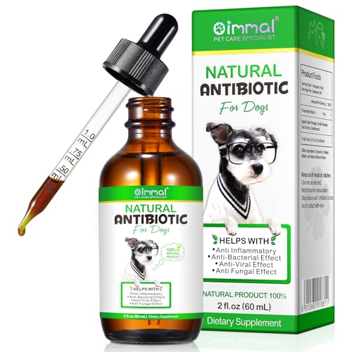 Hunde-Antibiotika, Antibiotika für Hunde, Natürliche Hunde-Antibiotika Tropfen Unterstützt Hundeallergie & Juckreiz Linderung, Hefe-Infektionsbehandlung für Hunde (Speckgeschmack 60ml) von PLOBRT