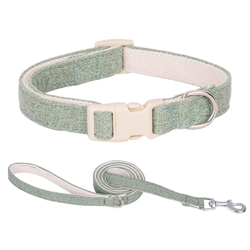 Hundehalsband aus Baumwollhanf, weich, verstellbar, mit Kunststoff-Sicherheitsschnalle, niedliches, strapazierfähiges Haustierhalsband für kleine, mittelgroße und große Hunde von PLOJOP