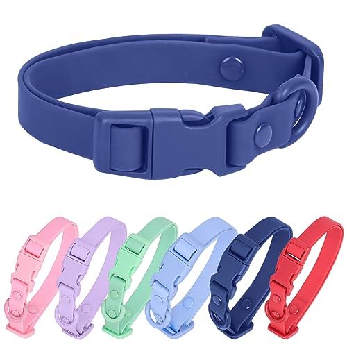 Wasserdichtes Hundehalsband, weiches Gummihalsband mit beschichtetem Gurtband, bequem, verstellbar, Welpenhalsbänder für kleine, mittelgroße und große Haustiere von PLOJOP