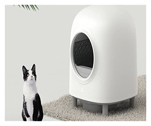Automatische intelligente Katzentoilette WiFi-Unterstützung Fernbedienung Selbstreinigender Sandkasten Haustier geschlossenes Tablett Toilette abnehmbare Bettpfanne (Color : F, Size : Add 8set garba von PLOOTY