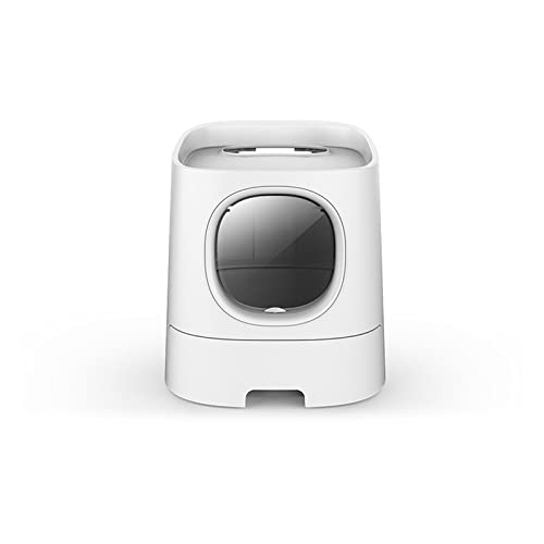Intelligente Katzentoilette, halbgeschlossene, automatische Desodorierung, spritzwassergeschützte Haustier-Toilettenbox, Handy-Kontrollmonitor (Color : G, Size : Basic) von PLOOTY