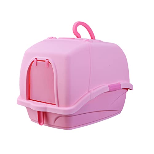 Katzen-Sandbecken Deluxe, Supergröße, vollständig geschlossene, spritzerfreie Katzentoilette, Bettpfanne, Katzentoiletten-Trainingsset, Haustier-Katzenklo-Produkt (Color : Rood, Size : D) von PLOOTY