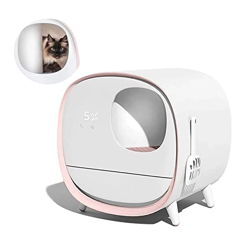 Pet Supplies Intelligentes Katzentoiletten-Katzenklo Toiletten-Trainingsset Intelligente automatische Selbstreinigung vollständig geschlossen (Color : Pink, Size : J) von PLOOTY