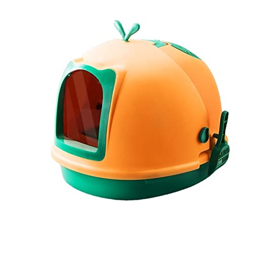 Vollständig geschlossene Katzentoilette Super große Katzentoilette mit oberem Einstieg for Katzen Selbstreinigendes Katzentoiletten-Trainingsset Haustierprodukte (Color : Yellow, Size : Clamshell) von PLOOTY