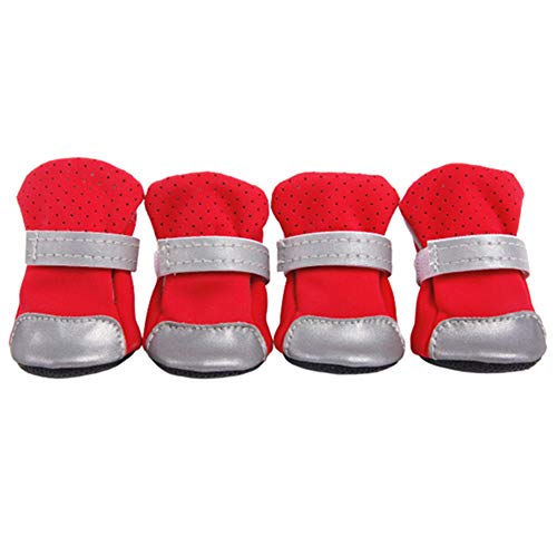 Hundesocken Hundeschuhe Sommer Hundesocken Hundestiefel für verletzte Pfoten wasserdicht Haustierstiefel Hund Regenstiefel red,#1 von PLUS PO