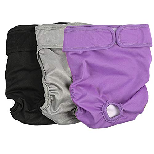 Hundewindel Hundewindeln Für Hündinnen Waschbare Hundewindeln Wiederverwendbare Hundewindeln Hundeinkontinenzhose weiblich 3pcs,M von PLUS PO