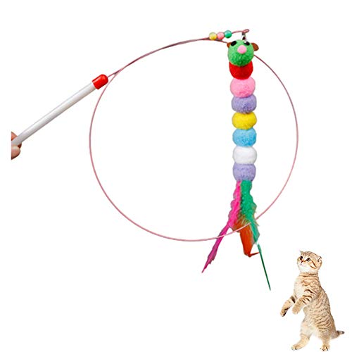 PLUS PO cat Toy katzenspielzeug Angel Katzen-Teaser Katzenfederspielzeug Katzenstab Katzen Zauberstab Spielzeug Katzen Angelruten Spielzeug d von PLUS PO