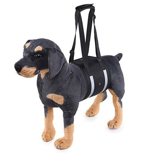 Tragehilfe Für Hunde Tragehilfe Hund Geschirr für alte und verletzte Hunde Pet Sling Carrier Hundestützgurt für die Hinterbeine Reflective-Black,73 von PLUS PO