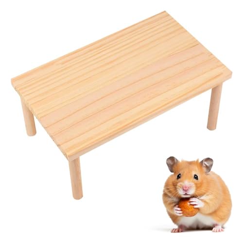 Hamsterplattform aus Holz, für kleine Tiere, Ständer, Plattformen, Sitzstangen, Hamster, Plattform, Spielzeug, natürliches Spielzeug, Käfigzubehör für Hamster, Eichhörnchen, Rennmäuse, Chinchilla von PLUSHCEWT