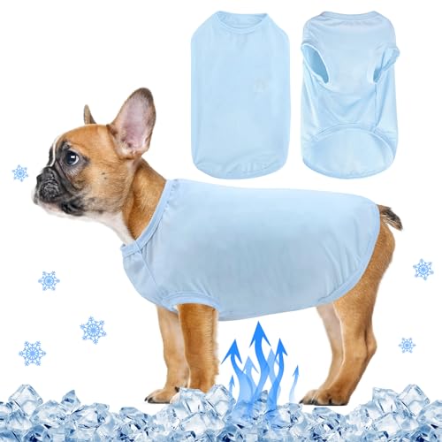 Hundekühlweste,Atmungsaktiver Hundekühlmantel,Kühlender Mantel für Hunde,Leichte Kühlweste für Haustiere,Elastische Sommer-Eisweste für Welpen kleine Hunde Indoor Outdoor Aktivitäten (S) von PLUSHCEWT