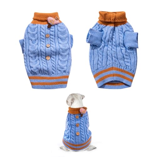 Hundepullover Hund Rollkragenpullover Strickpullover Mantel Winter Wärmer Gestrickter Weiche Häkeln Hundekleidung Weste für Haustier Herbst mittelgroße und große Hunde Welpen Katzen (2XL) von PLUSHCEWT