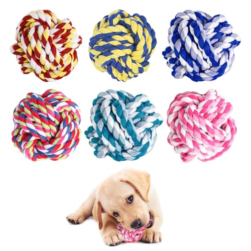 Hundespielzeug Ball,Hunde-Seilspielzeug aus Baumwolle,Kauspielzeug Hund,Hundespielzeug Seil Hundekauspielzeug,Welpe Zahnen Kauspielzeug,Interaktives Hundespielzeug von PLUSHCEWT