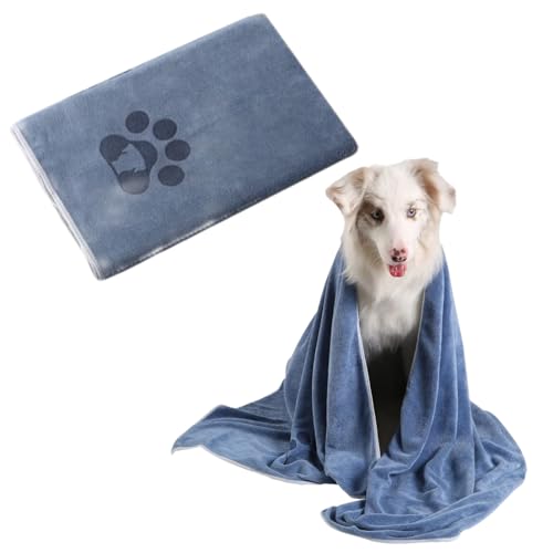 Hundetrockentuch, super saugfähige Mikrofaser-Haustierhandtücher für Hunde, trocknet Wasser schnell auf, weiches Haustier-Duschtuch, maschinenwaschbar, Badetuch für Hunde für kleine/mittelgroße Tiere von PLUSHCEWT
