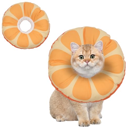 PLUSHCEWT Katzenkegelhalsband, weiches, verstellbares Haustier-Erholungshalsband, niedlicher Sonnenblumenhals-Katzenkegel, Haustier-Erholungshalsband für Katzen, Kätzchen, Welpen, Katzen, Hunde, Kanin von PLUSHCEWT