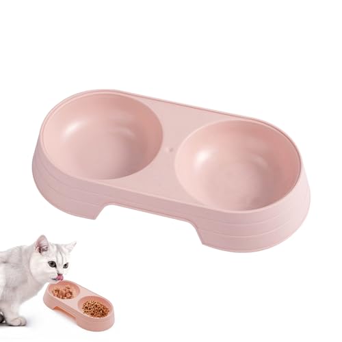 Katzennapf,Langlebig Futternapf für Katzen,Stilvoll Rosa Katzennapf Flach,Kätzchen Schalen,Katzen Futternapf,Futternapf Hund für Trockenfutter und Nassfutter von PLUSHCEWT