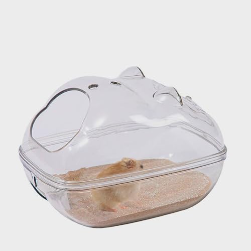 PLUSHCEWT Hamster Sandbad Transparent Hamster Toilette Sand Badezimmer Hamster Badewannenbehälter Kleintier Sauna Sandkasten für Syrischer Zwerghamster Rennmäuse Ratte Streifenhörnchen (Groß, von PLUSHCEWT