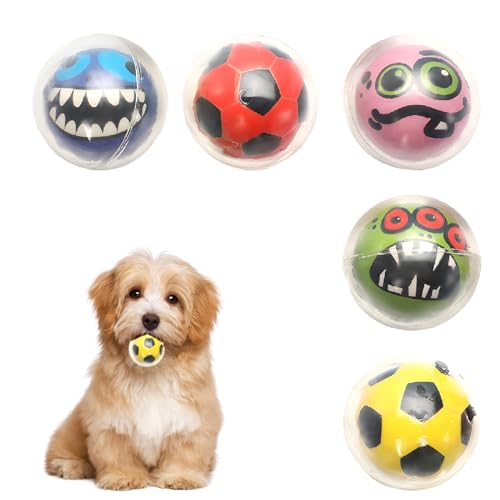 PLUSHCEWT Hundeball-Spielzeug, Naturkautschuk, Hundeball, Welpenspielzeug, Hundespielzeug zur Zahnreinigung, stark springende Bälle für Haustiere, Hunde, langlebiger Ball, Training, Hundebälle gegen von PLUSHCEWT