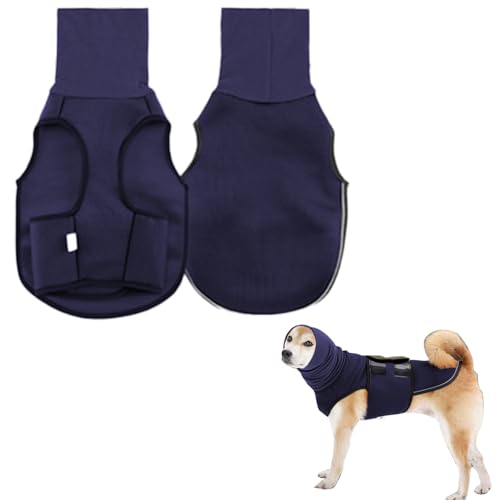 PLUSHCEWT Hundemantel zur Linderung von Angst Beruhigungswesten mit beruhigender Kapuze und Ohrenschutz Anti Stress Weste Beruhigungsjacke für Hunde Calmingshirt mit reflektierenden (A) von PLUSHCEWT