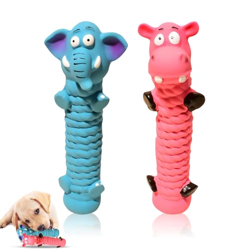 PLUSHCEWT Kauspielzeug für Hunde, quietschendes Hundespielzeug gegen Langeweile, niedliches Cartoon-Stil, Latex, starkes Hundespielzeug, quietschendes Hundespielzeug für aggressive Kauer, für große, von PLUSHCEWT