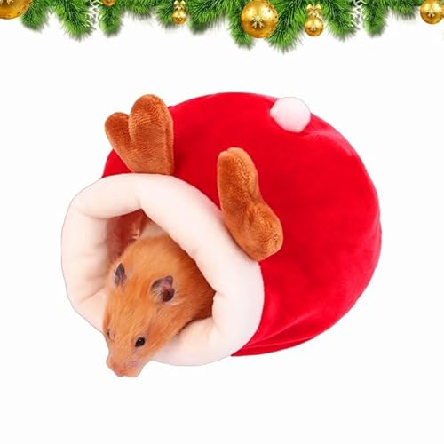 PLUSHCEWT Meerschweinchenbett,Waschbar Meerschweinchen Zubehoer,Meerschweinchen Haus,Winter Kaninchen Bett,Kuschelig Kaninchenhaus für Meerschweinchen Frettchen Igel Chinchilla (Elch, L) von PLUSHCEWT