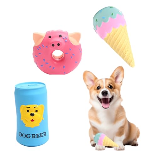 PLUSHCEWT Quietschspielzeug für Hunde, interaktives Latex-Gummi, Quietschspielzeug, Kauspielzeug für Welpen, weiches Gummi, für kleine, mittelgroße Hunde, kleine, mittelgroße Hunde, zum Trainieren und von PLUSHCEWT