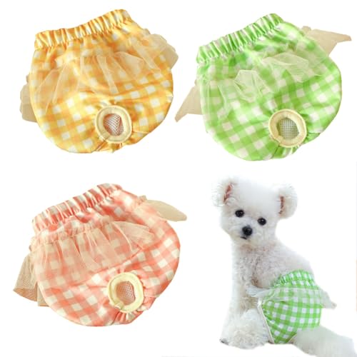 Wiederverwendbare Hundewindeln, Hundewindeln, für Welpen und kleine Hunde, waschbar, super saugfähig, Größe M, 3 Packungen von PLUSHCEWT