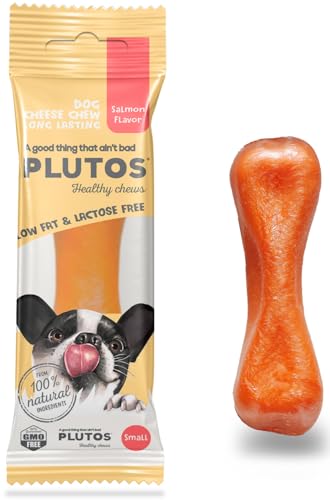 Plutos Käse und Lachs Kauknochen Hund | Leckere und gesunde Hunde Kaustangen für langanhaltenden Kauspaß | Perfekt für alle Hundegrößen von PLUTOS