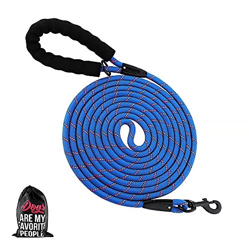 Plutus Pet Lange Hundeleine mit komfortablem gepolstertem Griff, reflektierendes Nylon, robuste Leine, 4,5 m, 6,8 m, 9,2 m, für kleine, mittelgroße und große Hunde (4,5 m, marineblau) von PLUTUS PET