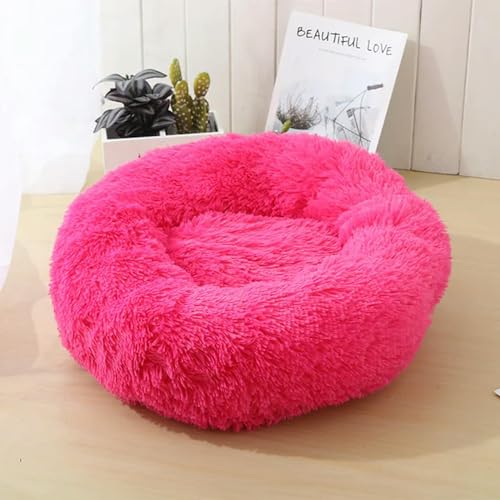 Rundes Katzenbett Hunde Bett Haus Zwinger Haustier Matten Weiche Lange Plüsch Matte Haustier Warm Korb Kissen Katzen Haus Sofa von PMMCON