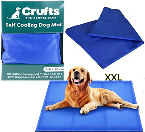 XXL Crufts Selbstkühlende Matte – 110 x 70 cm, Matratze, Wärme-Erleichterung, ungiftige Bettwäsche für Haustiere, Hunde, Katzen von PMS