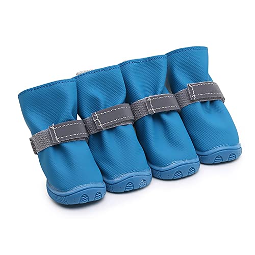 PNAAH Hundeschuhe wasserdichte Hundeschuhe for kleine mittelgroße Hunde Warme Anti-Rutsch Reflektierende Riemchen Welpen Haustier Hund Schnee Regen Stiefel for Teddy Bichon Hundestiefel von PNAAH