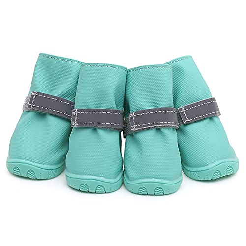 PNAAH Hundeschuhe wasserdichte Hundeschuhe for kleine mittelgroße Hunde Warme Anti-Rutsch Reflektierende Riemchen Welpen Haustier Hund Schnee Regen Stiefel for Teddy Bichon Hundestiefel von PNAAH