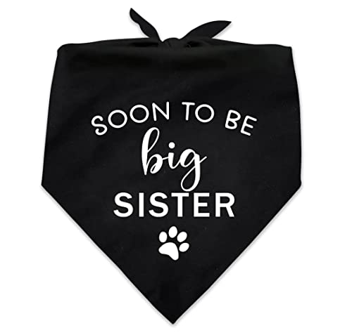 Funny Soon to Be Big Sister Baumwolle Haustier Hund Bandana, Geschlecht offenbarende Foto Requisite Haustier Hund Lätzchen Zubehör Geburtstag Hochzeit Party Geschenk für Hundeliebhaber Besitzer von PNTKION