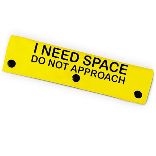 Hundeleine mit Aufschrift "I Need Space Do Not Approach" für Hunde, lustige Hundeleine für Hundeliebhaber, Besitzer, Geschenk (Gelb) von PNTKION