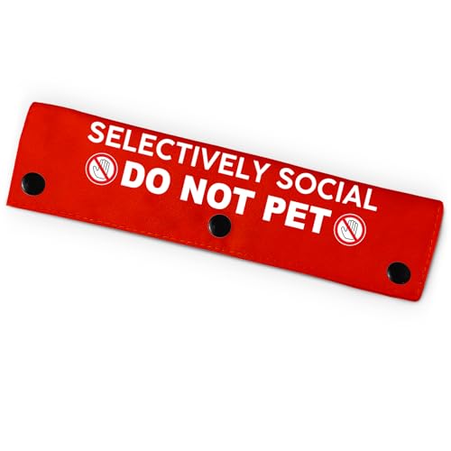 Selective Social Do Not Pet Haustier-Leine für Hunde, lustige Hundeleine für Hundeliebhaber, Besitzer, Geschenk (rot) von PNTKION