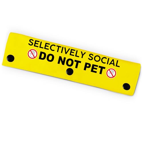 Selective Social Do Not Pet Hundeleine für Hunde, lustige Hundeleine für Hundeliebhaber, Besitzer, Geschenk (Gelb) von PNTKION