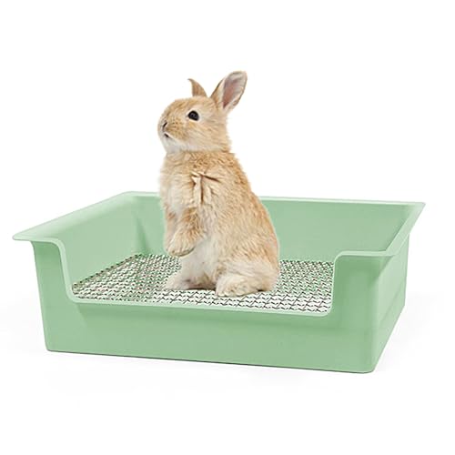 PODOO Steel Grids Kaninchentoilette – Hasentoilette und Meerschweinchen-Trainingsbox, 38,1 x 27,9 x 11,9 cm, 1 cm Löcher, Stahlgitter für Kleintiere, Grün von PODOO