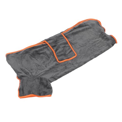 Hundebademantel, Polyester, Tragbares Hundehandtuch, Hunde-Trocknungsmantel, Schnell Trocknender Hundebademantel für den Heimpool, Grau (L) von POENVFPO