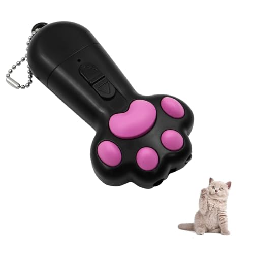 POFET Interaktive Katze für Erwachsene Hauskatzen und Kätzchen, wiederaufladbarer 7-in-1-Katzenspielzeugstab mit 5 LED-Lichtmustern, neueste Sicherheitstechnologie für Haustiere von POFET