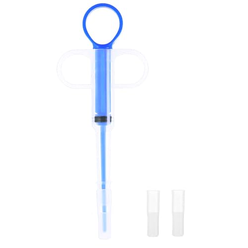 2 Stück Tabletteneingeber Katze, Tablettengeber für Katzen, Tablette Feeder Krankenpflege Pusher Shooter Pills Feeder für Katzen kleine Hunde(Color:blau, transparent) von POHOVE